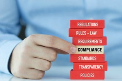 A visual representation of vet compliance with blocks showing key regulations and policies.
