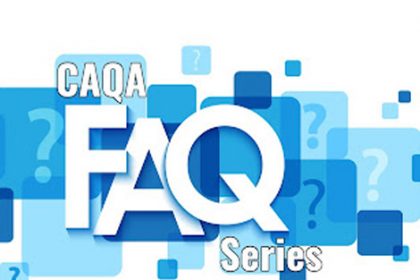A CAQA FAQ graphic highlights questions about validation and vet compliance.