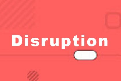 A graphic illustrates the concept of disruption impacting training businesses and the vet sector.
