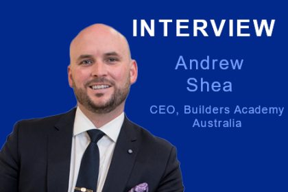 Andrew Shea, CEO of Builders Academy Australia, during a recent interview about the vet sector.