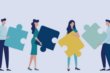 People connecting puzzle pieces represents collaboration vital to the vet sector.