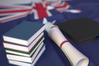 A graphic representing education includes a graduation cap and books, relevant to the vet sector.