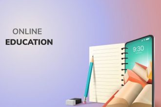 A digital learning setup with a tablet and stationery represents a good educational environment for online learners.