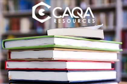 Colorful books represent the CAQA resources available for VET sector professionals.
