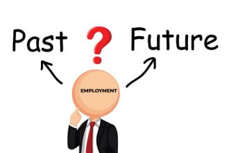 A graphic illustrates the changing requirements for employment, highlighting the shift in skills needed for the future.