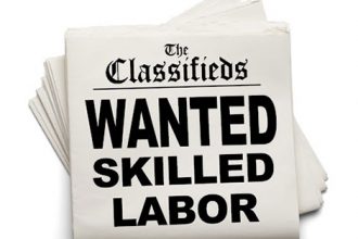 Vintage newspaper classified ads highlight the current skilled labor shortage in Australia.