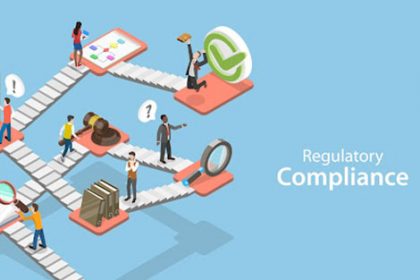 An isometric illustration shows a team managing vet compliance and risk with documentation.