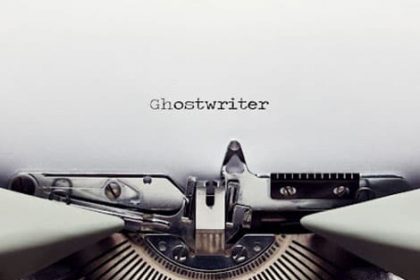 A vintage typewriter displays the word 'ghostwriter', relating to concerns about academic integrity in the vet sector.