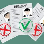 A graphic illustrates successful resumes being accepted and rejected, relating to effective resume writing.