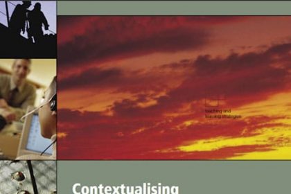 A screenshot of a presentation slide on contextualising teaching and learning for VET teachers.