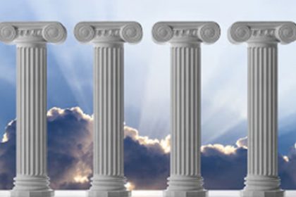 Classical columns represent the four key pillars for a successful RTO training organisation.