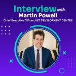 Martin Powell, CEO of VET Development Centre, featured in a portrait for the interview.