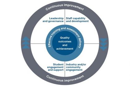A chart detailing continuous improvement for better quality outcomes in the vet sector.